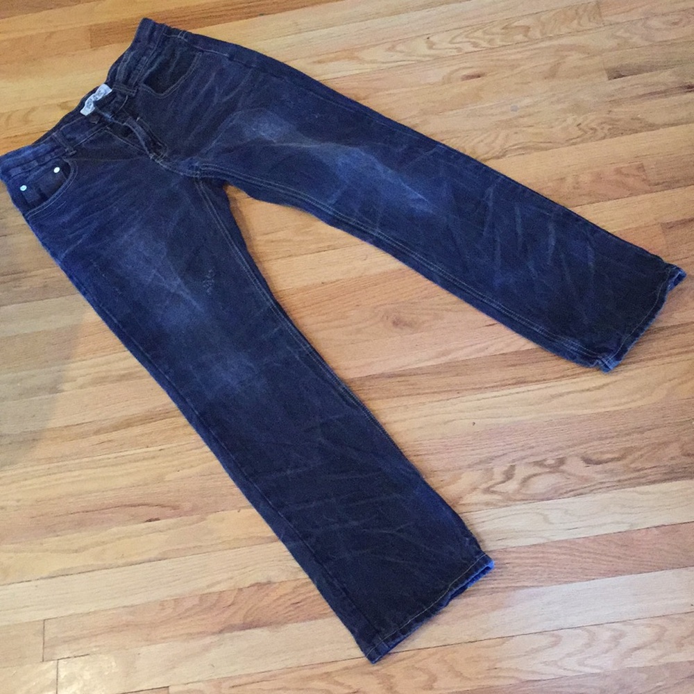 Curl Jeans Vintage Co. charcoal black distressed